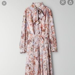 Aritzia Babaton Guell Dress New floral midi belted